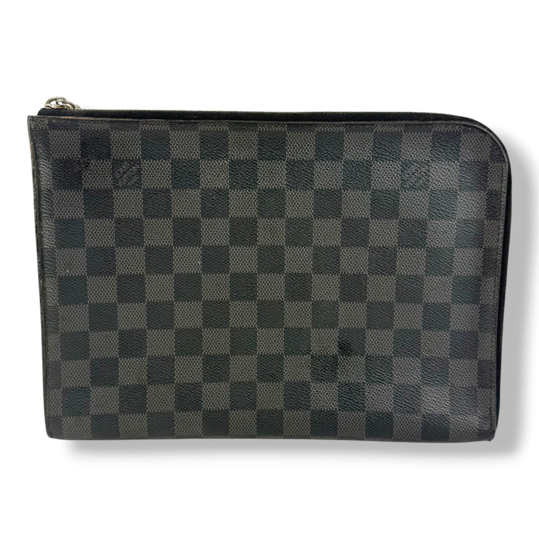 Louis Vuitton Pochette Voyage Black Damier Graphite Pouch