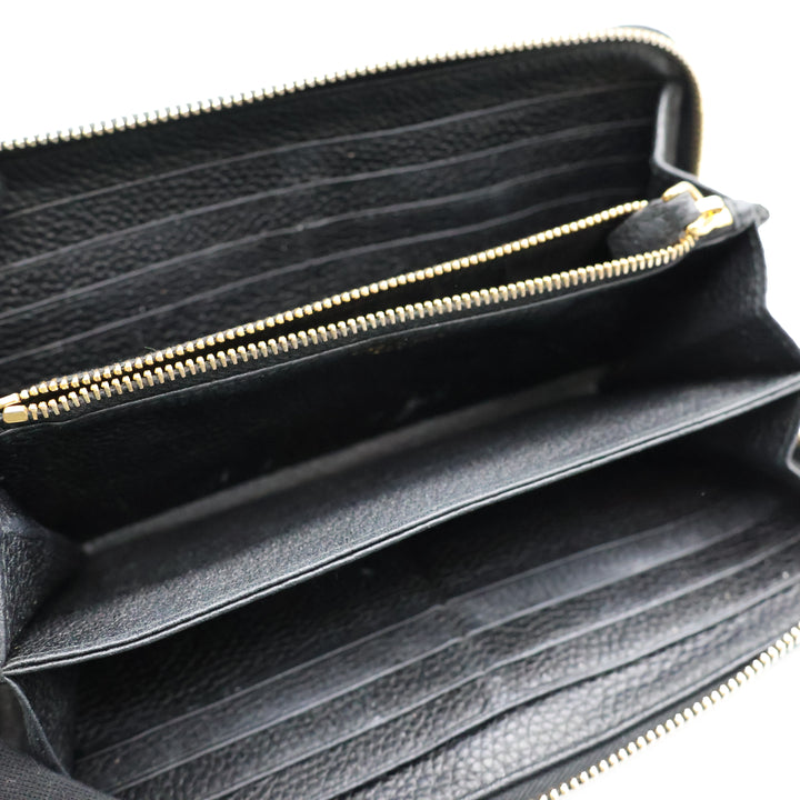 Prada Black Saffiano Leather Long Zippy Wallet