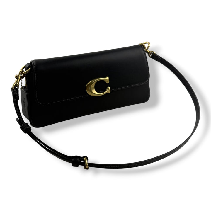 Coach Jet Black Grained Leather Handbag