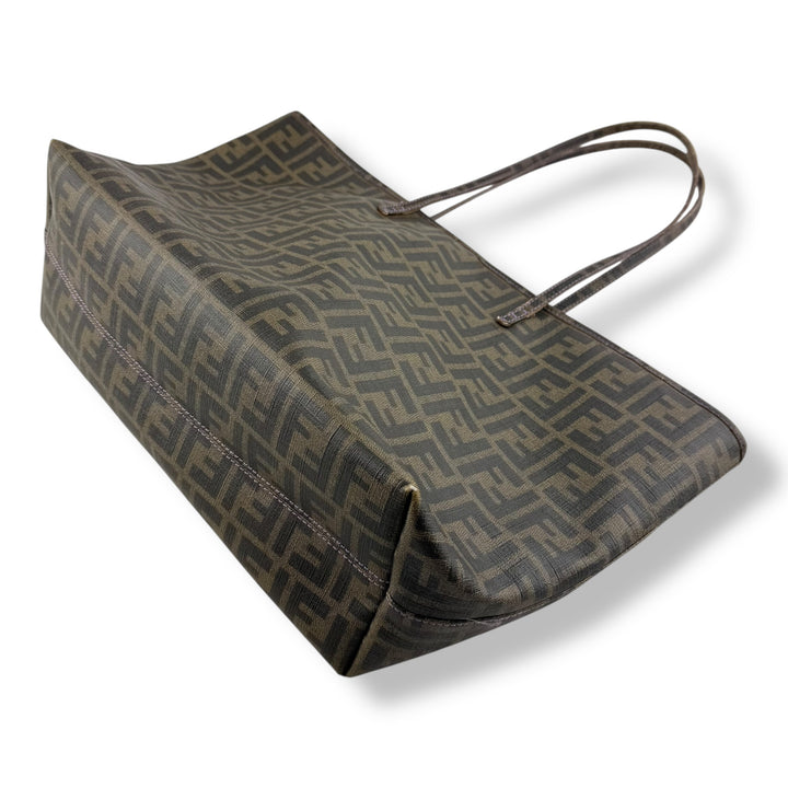 Fendi Roll Bag Brown Leather Tote Handbag