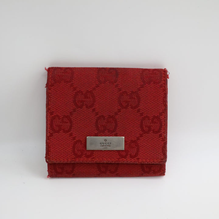 Gucci GG Red Canvas Coin Pouch