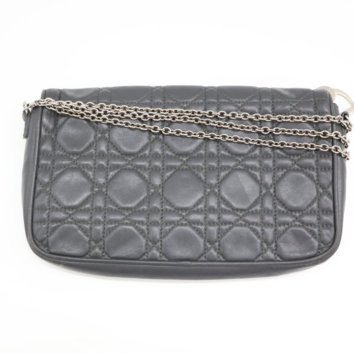 Dior Grey Quilted Wallet on Chain Pochette Bag