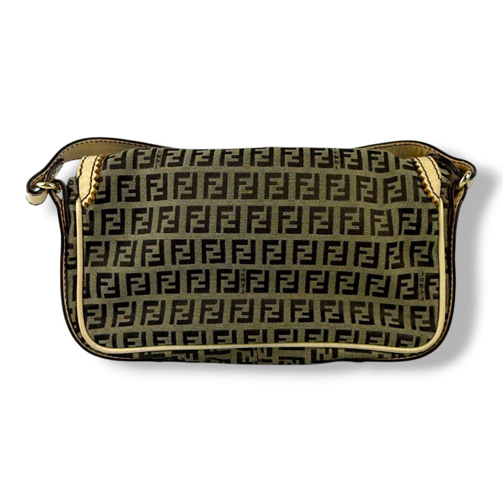 Fendi Beige Zucca Canvas Shoulder Handbag