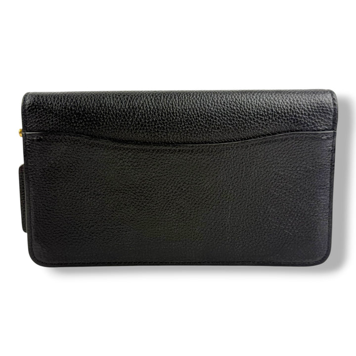 Coach Tabby 19 Wallet On Chain Black Leather Handbag