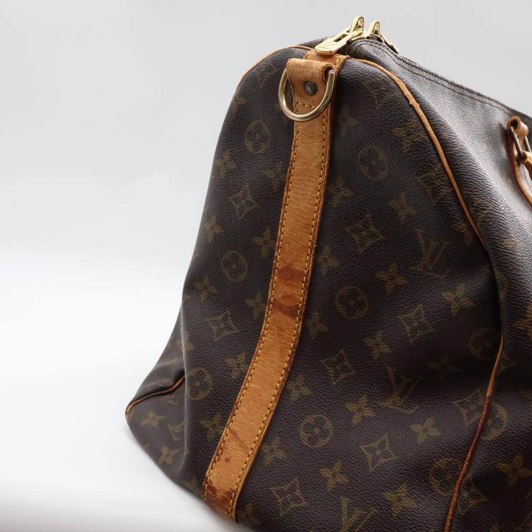 Louis Vuitton Bandouliere Vintage Brown Monogram 55 Keepall Duffle Bag