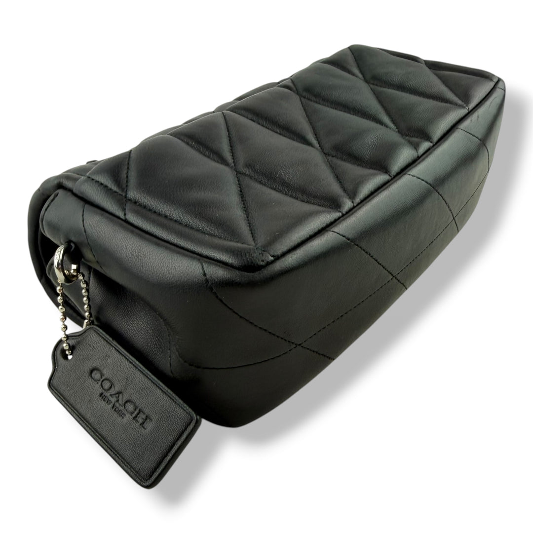 Coach Pillow Quilted Tabby 20 Black Nappa Leather Handbag