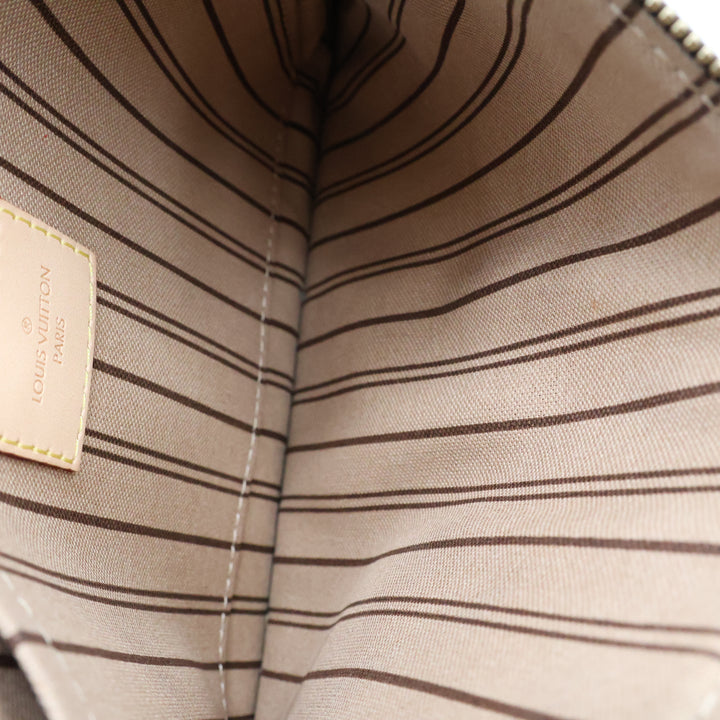 Louis Vuitton Brown Monogram Neverfull MM Handbag W/ Clutch Pouch