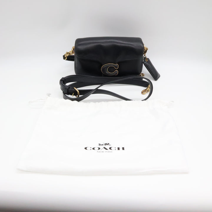 Coach Pillow Tabby 18 Black Leather Handbag