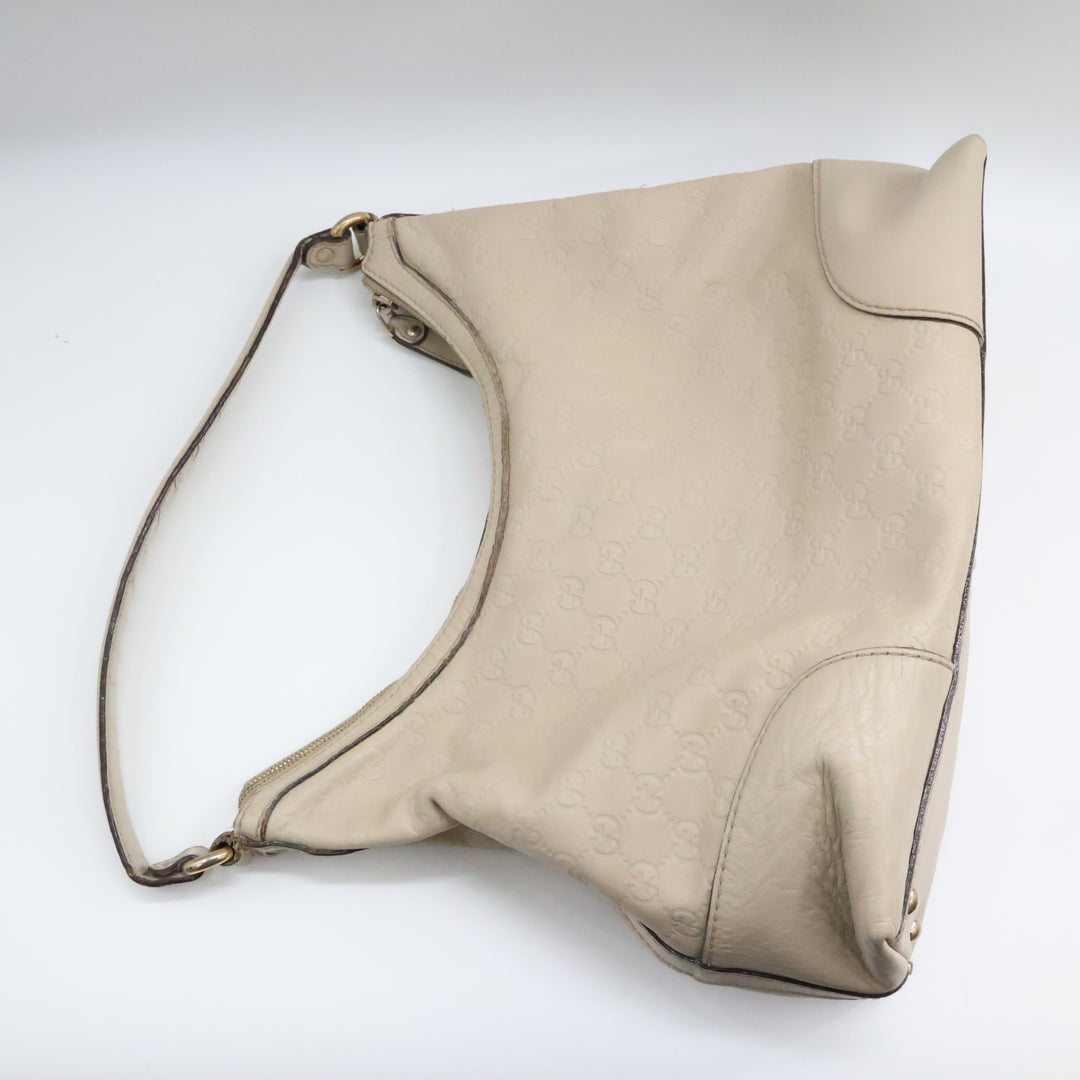 Gucci GG Guccissima Shoulder Beige Abbey D-Ring Tote Handbag
