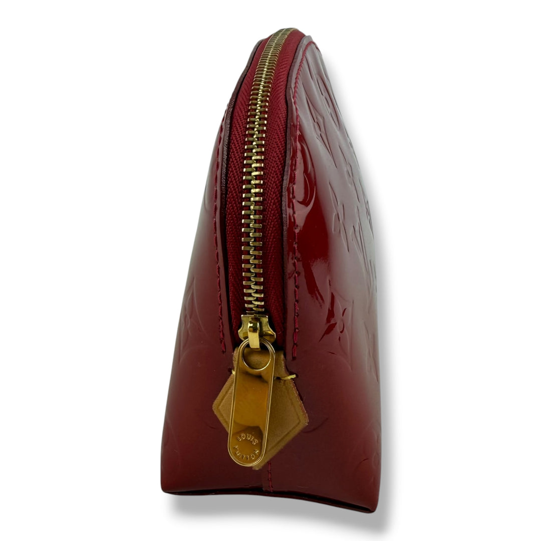 Louis Vuitton Red Vernis Patent Leather Travel Cosmetic PM Pouch