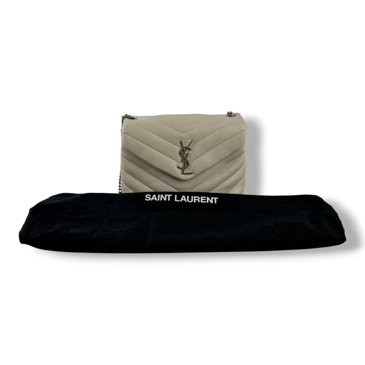 Saint Laurent YSL Cream LouLou Small Quilted Leather Handbag