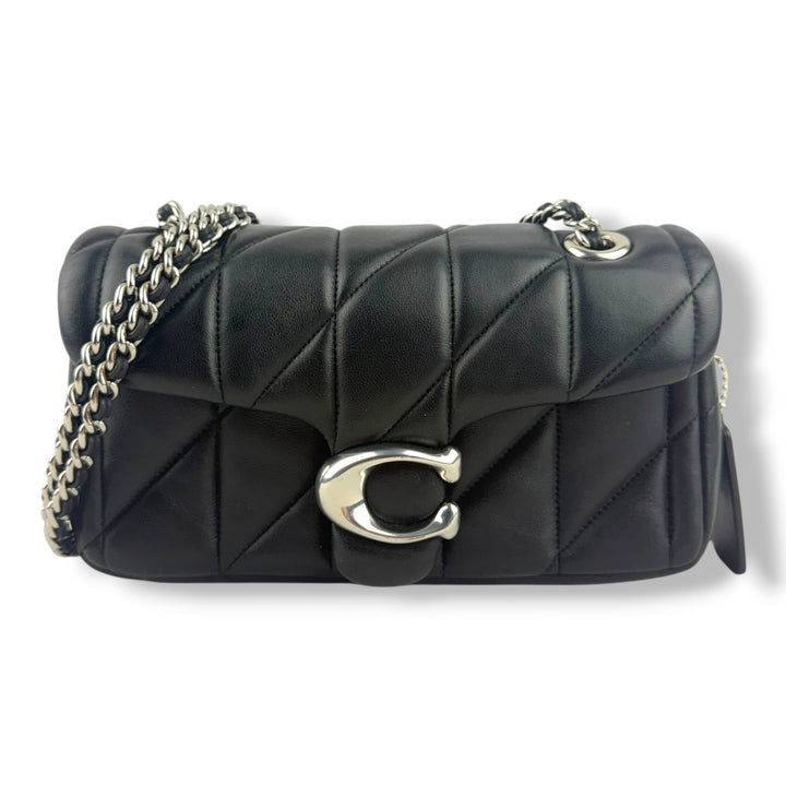 Coach Pillow Quilted Tabby 20 Black Nappa Leather Handbag