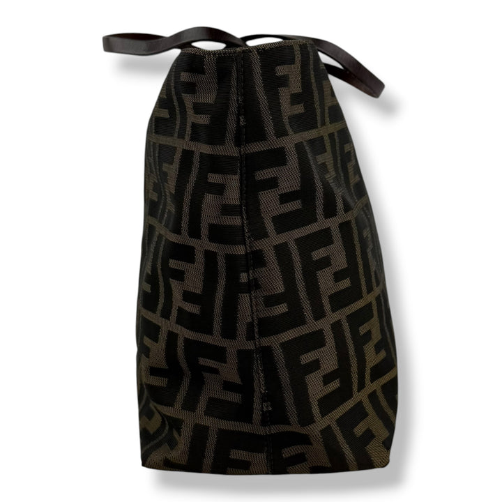 Fendi Zucca Brown Monogram Canvas Tote Handbag