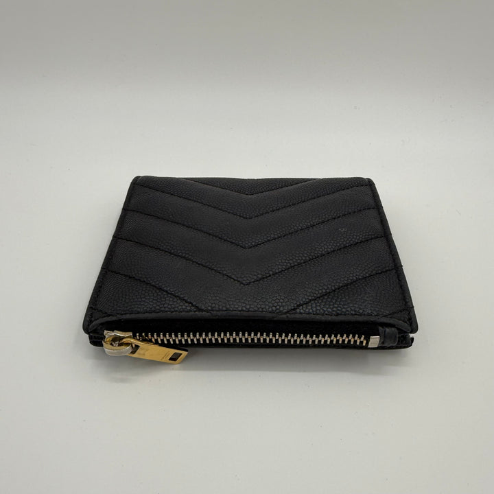 YSL Saint Laurent Black Cassandre Bifold Wallet