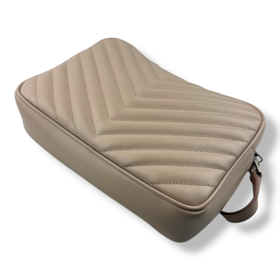 Saint Laurent YSL Pink Lou Quilted Leather Crossbody Handbag