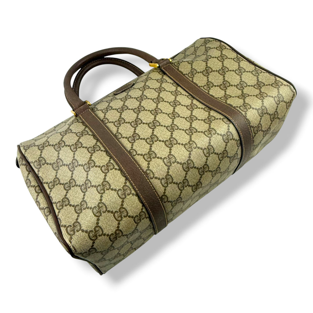 Gucci Beige GG Monogram Boston Canvas Bag
