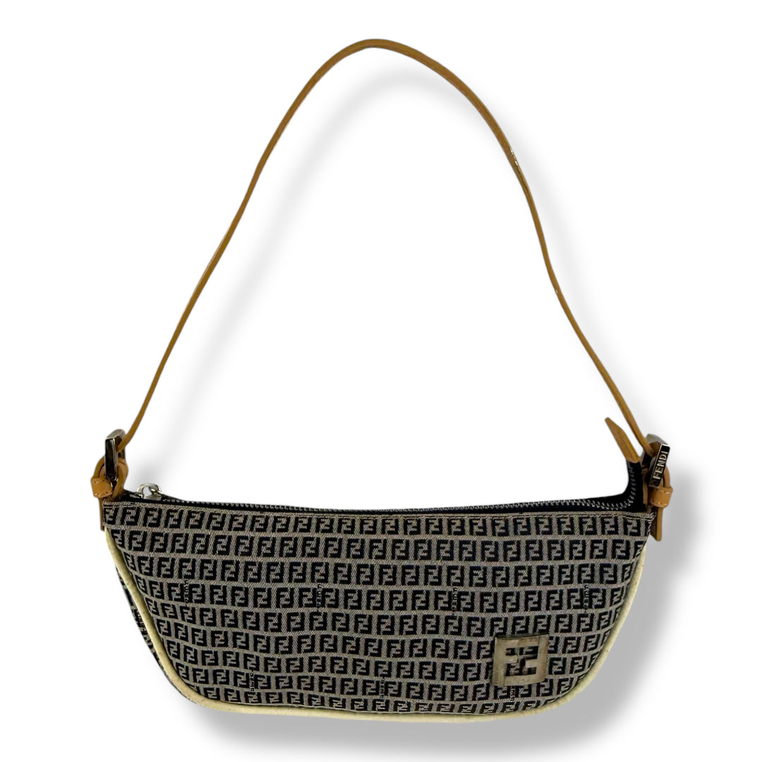 Fendi Grey Zucca Canvas Shoulder Handbag