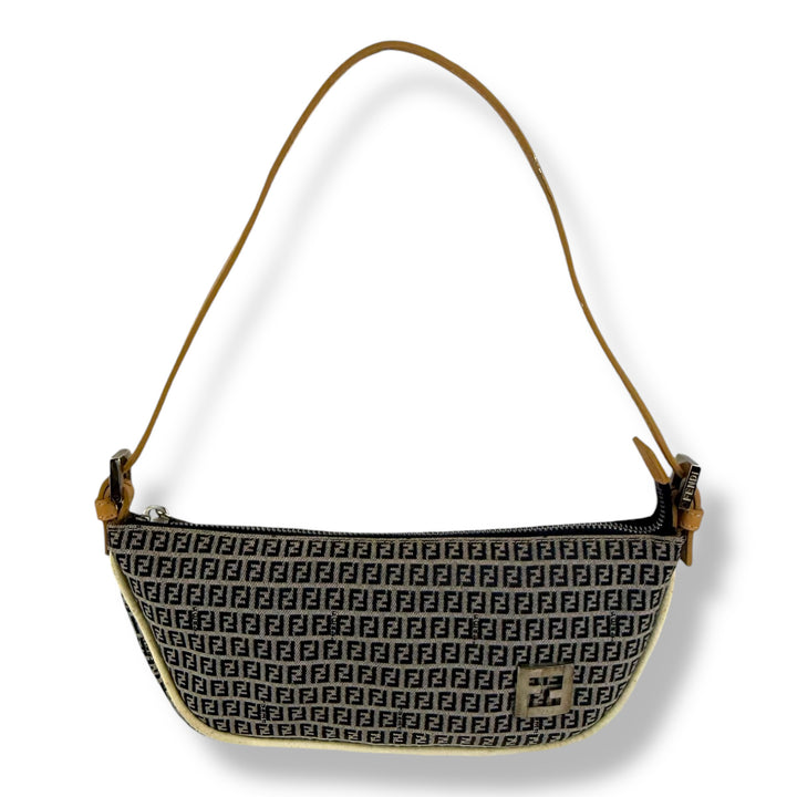 Fendi Grey Zucca Canvas Shoulder Handbag