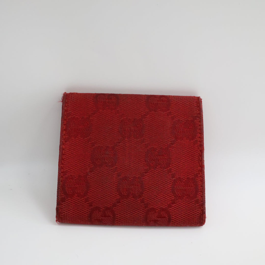 Gucci GG Red Canvas Coin Pouch