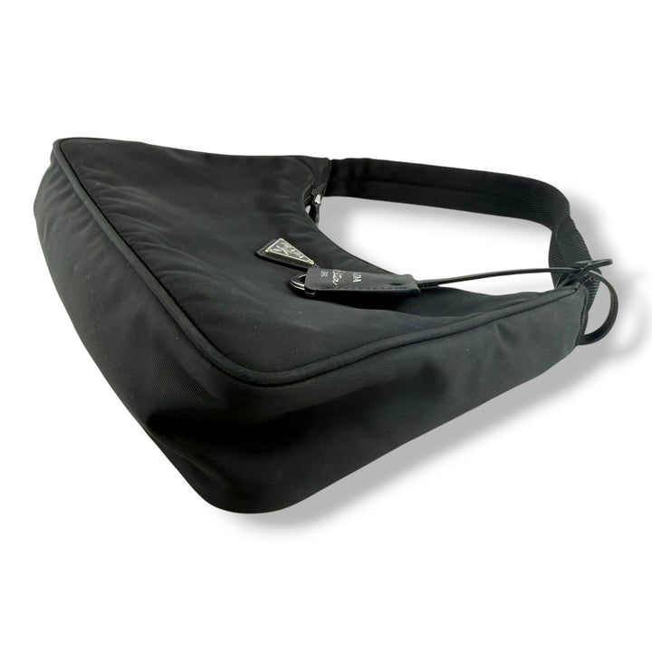 Prada Black Nylon Re-Edition Pochette Handbag
