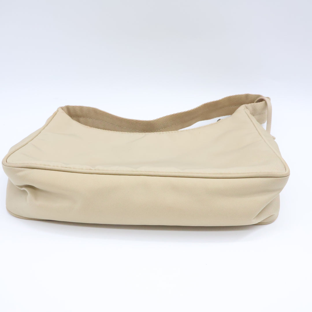 Prada Beige Nylon Re-Nylon Re-Edition 2000 Pochette Handbag