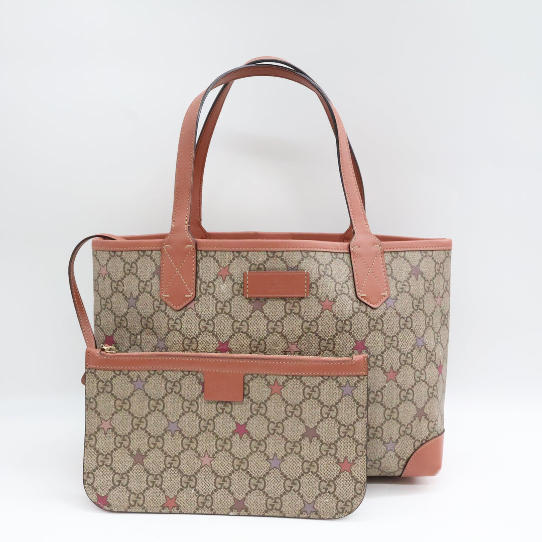 Gucci GG Beige Supreme Stars Canvas Tote Bag