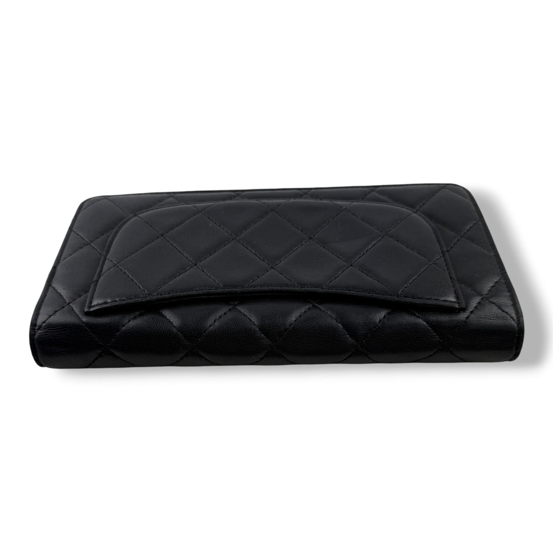 Chanel Long Lambskin Black Wallet
