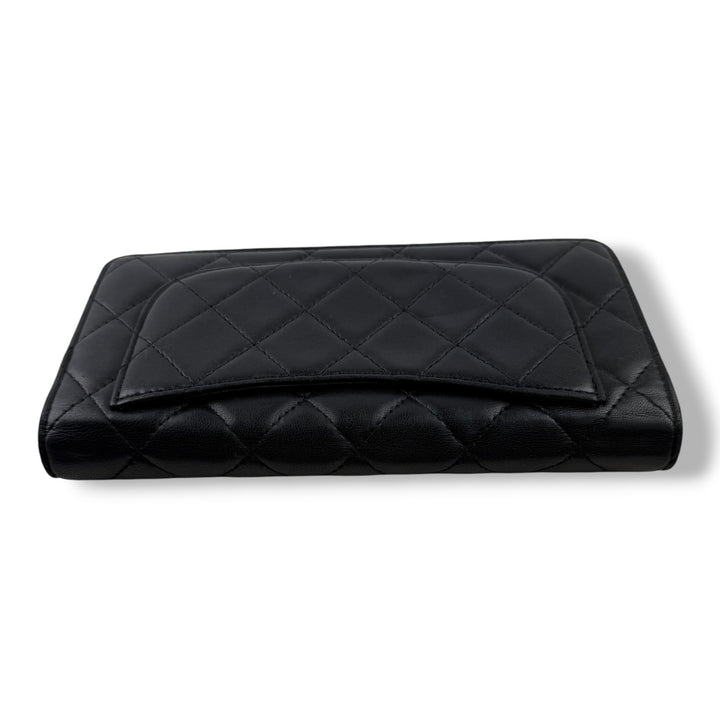 Chanel Long Lambskin Black Wallet