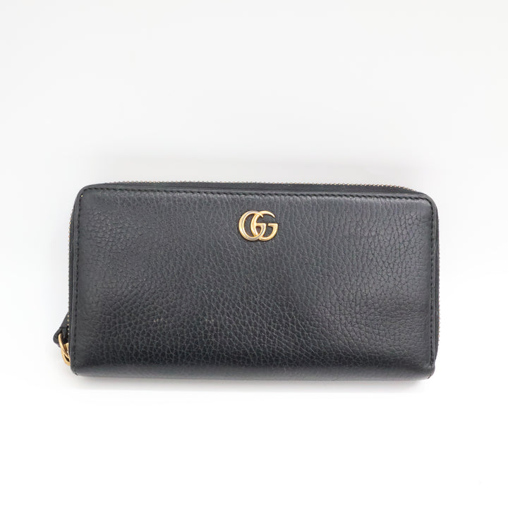 Gucci GG Black GG Marmont Zip Around Wallet