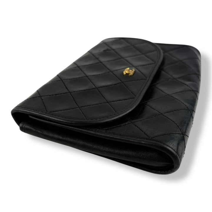 Chanel Black Lambskin Vintage Mini Matelasse Handbag