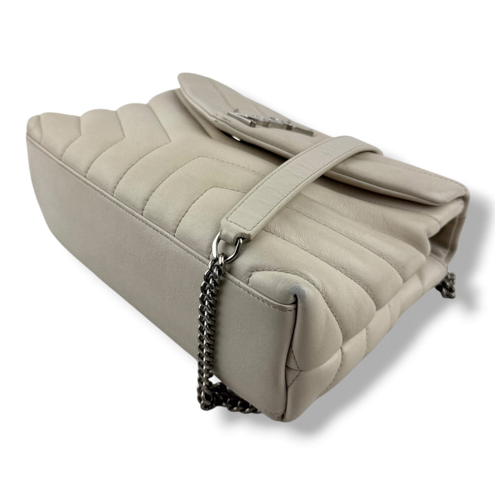 Saint Laurent YSL Cream LouLou Small Quilted Leather Handbag