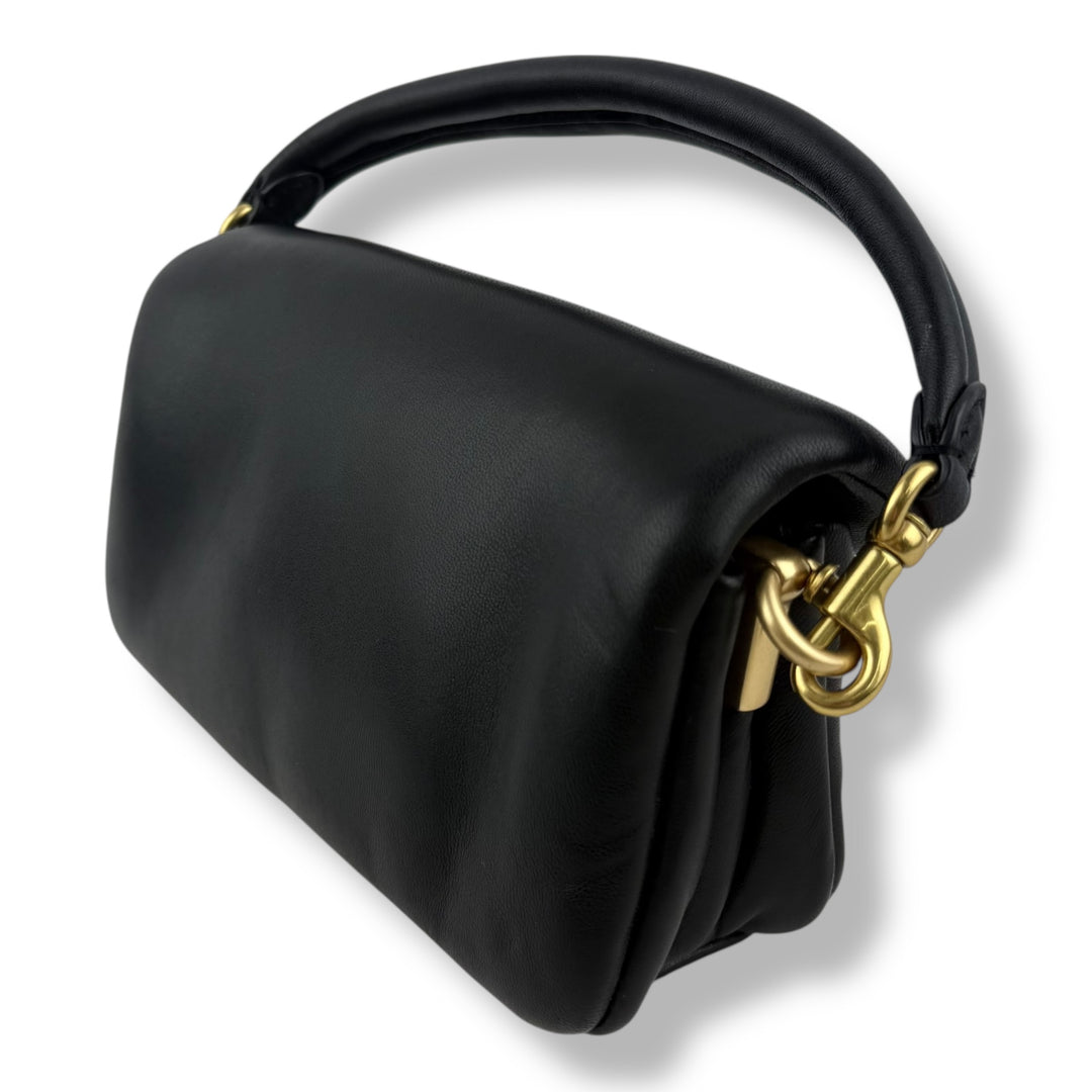 Coach Pillow Tabby 18 Black Leather Handbag