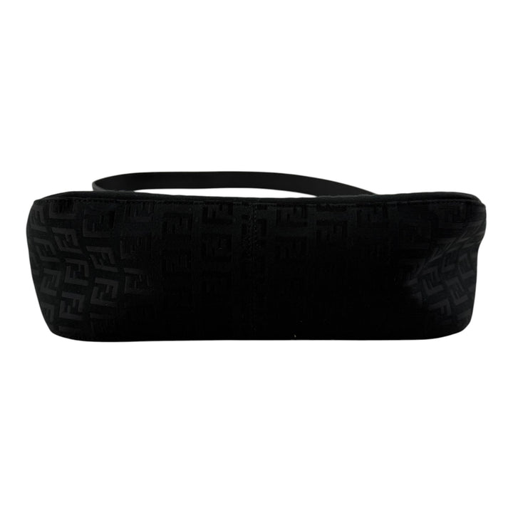 Fendi FF Zucchino Mamma Baguette Black Handbag