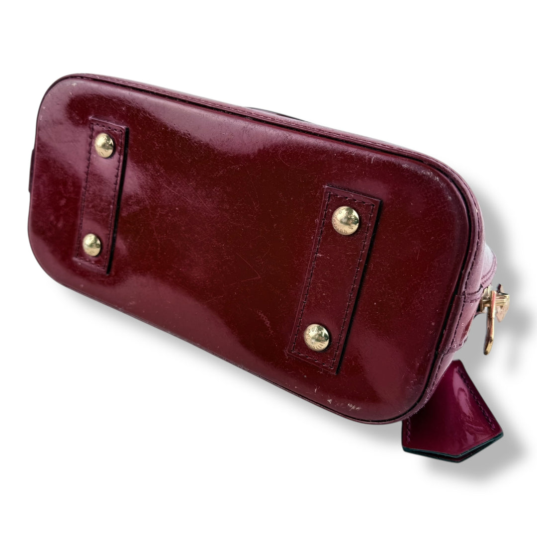 Louis Vuitton Alma BB Vernis Red Monogram Handbag