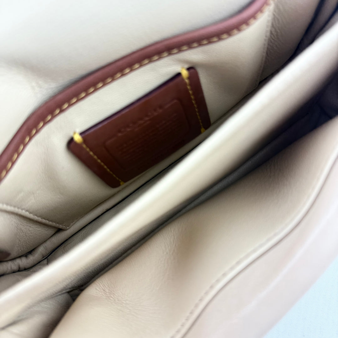 Coach Pillow Tabby 18 Cream Leather Handbag