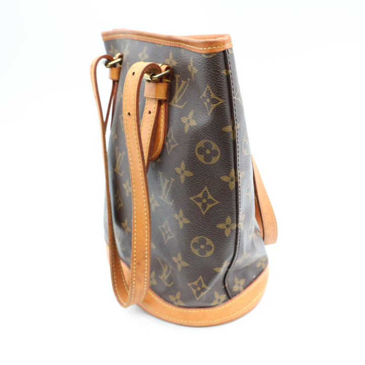 Louis Vuitton PM Bucket Tote Brown Monogram Handbag