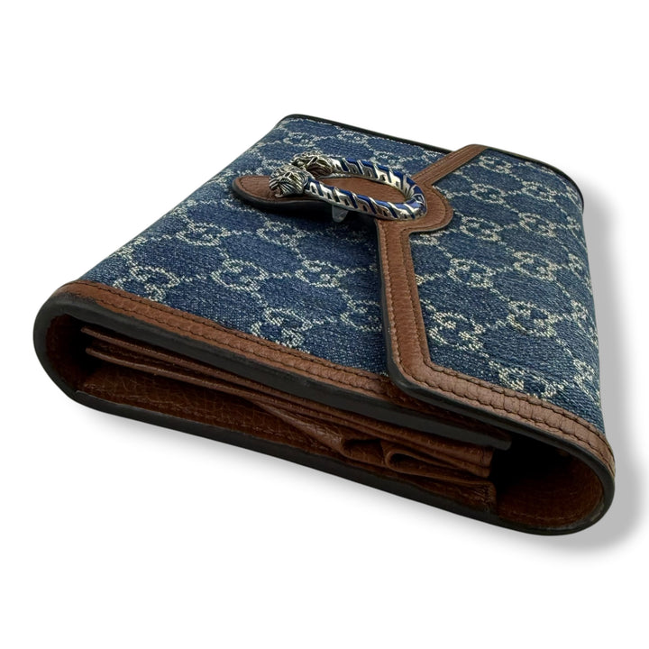 Gucci GG Denim Dionysus Wallet On Chain Handbag