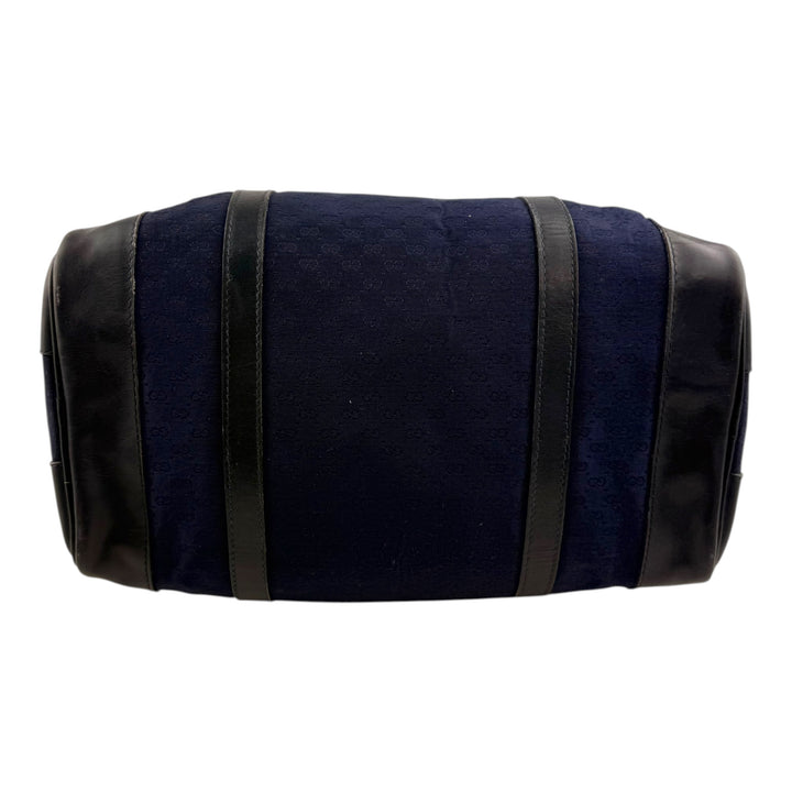 Gucci Navy GG Monogram Boston Canvas Bag