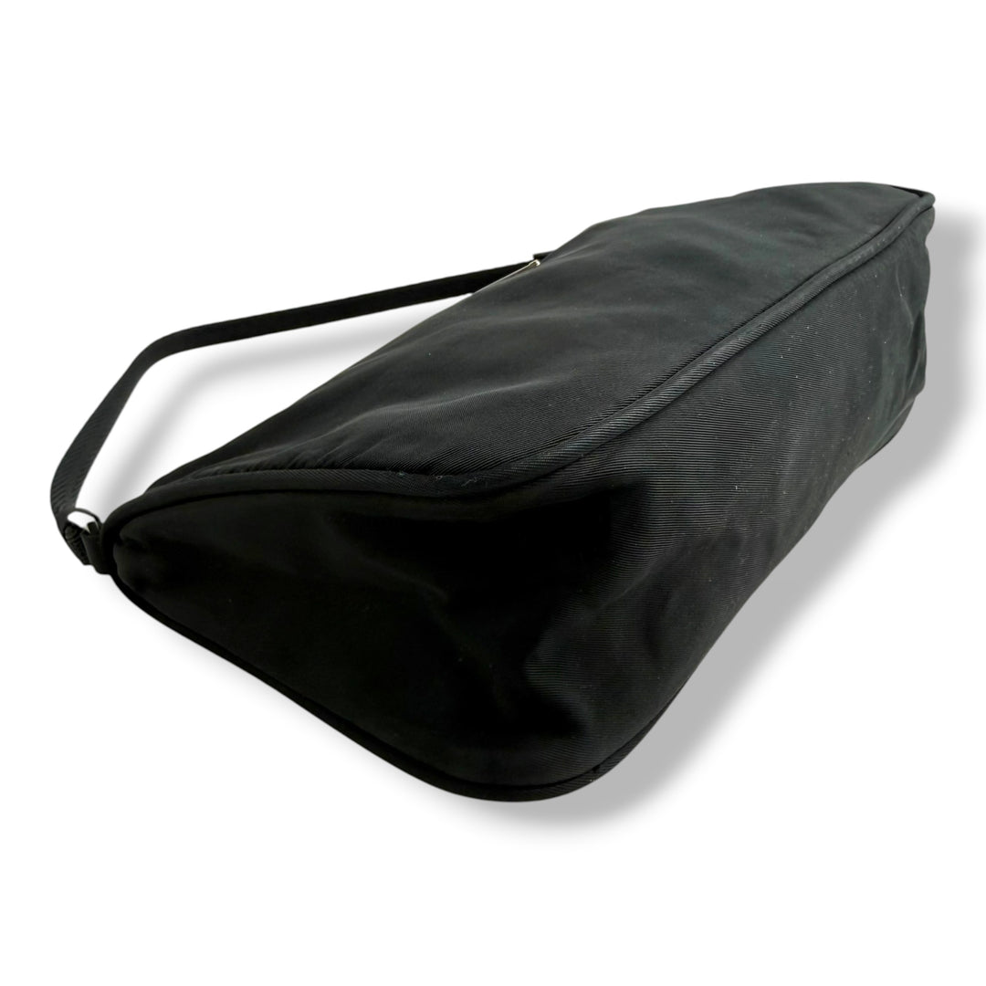 Prada Black Nylon Pochette Handbag