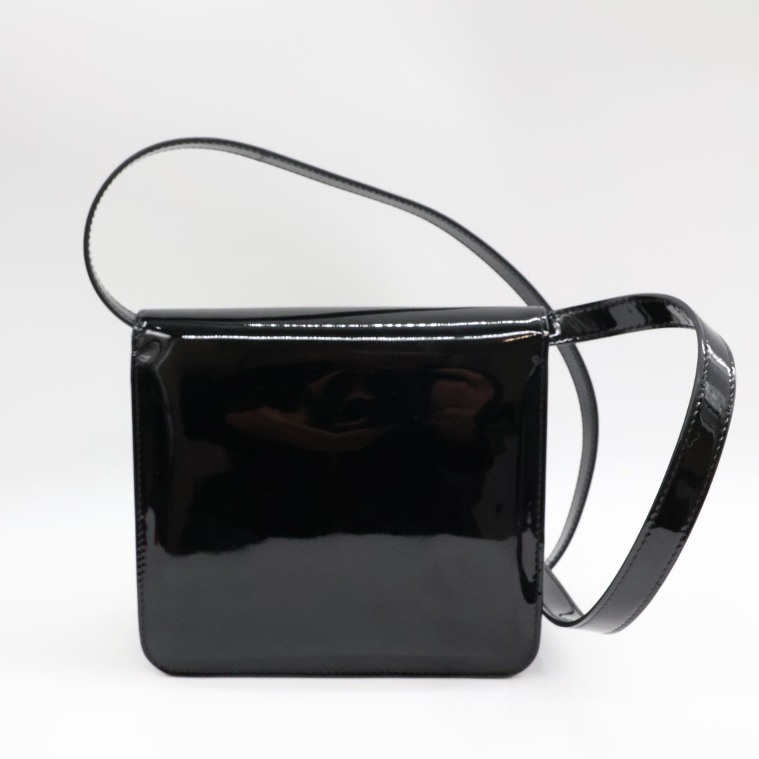 Fendi Black Patent Leather Karligraphy Crossbody Bag