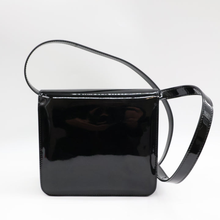 Fendi Black Patent Leather Karligraphy Crossbody Bag