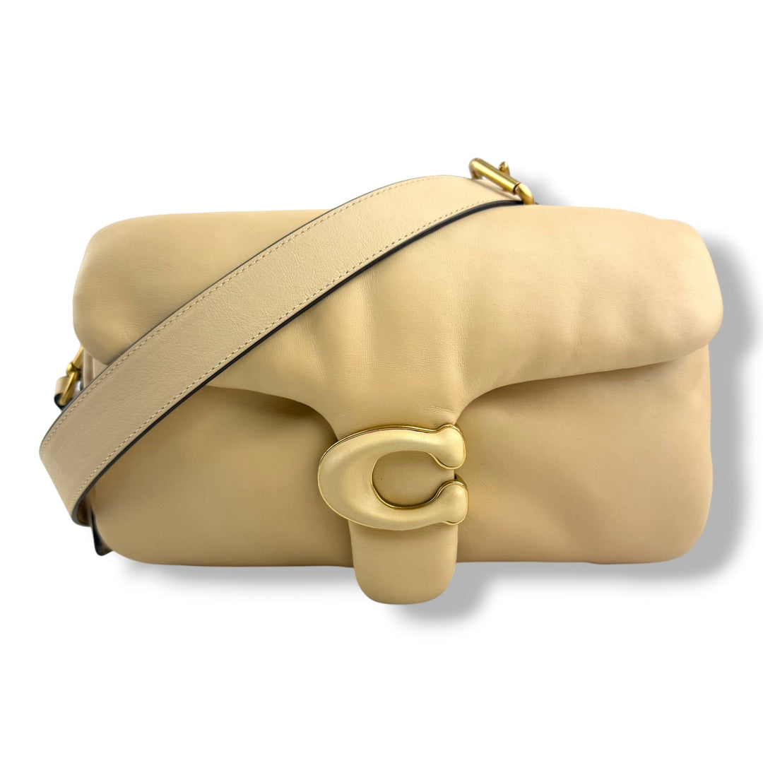 Coach Pillow Tabby 26 Beige Leather Handbag