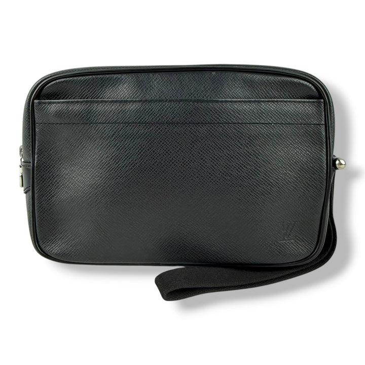 Louis Vuitton Black Kalga Leather Taiga Clutch Bag