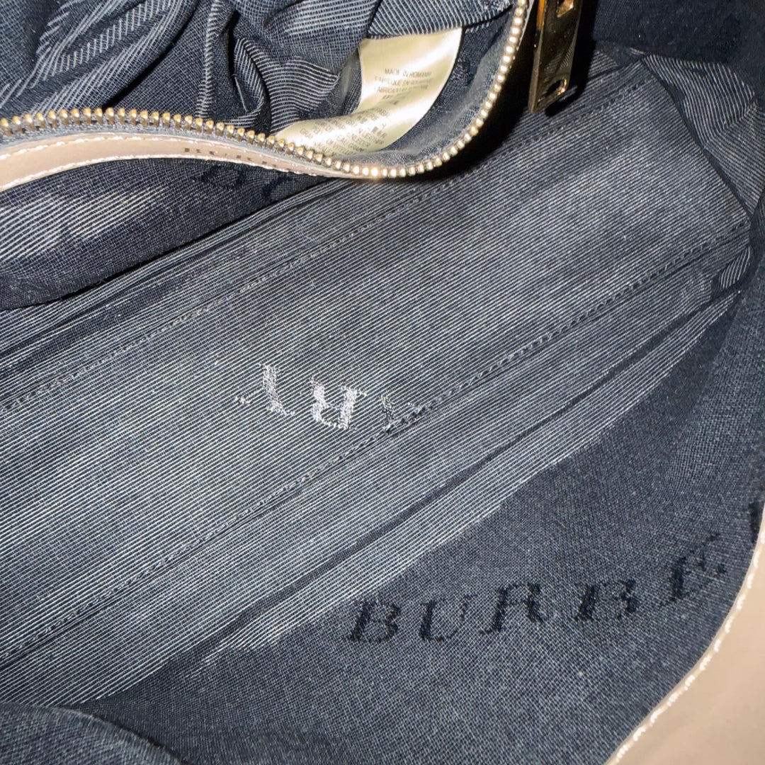 Burberry Nude Leather Embossed Crossbody Bag