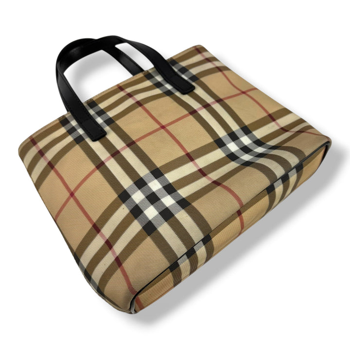 Burberry Nova Check Mini Beige Tote Handbag