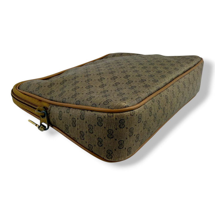 Gucci Canvas GG Supreme Beige Clutch Pouch Bag