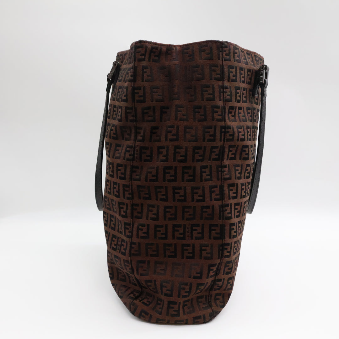 Fendi Zucca Brown Monogram Tote Handbag