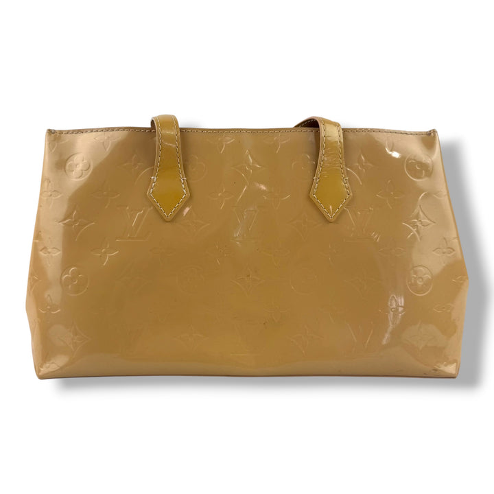 Louis Vuitton Vernis Wilshire PM Tote Bag Handbag Beige