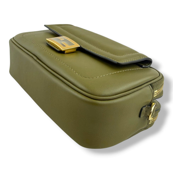 Fendi Khaki Easy 2 Baguette Chain Crossbody Bag