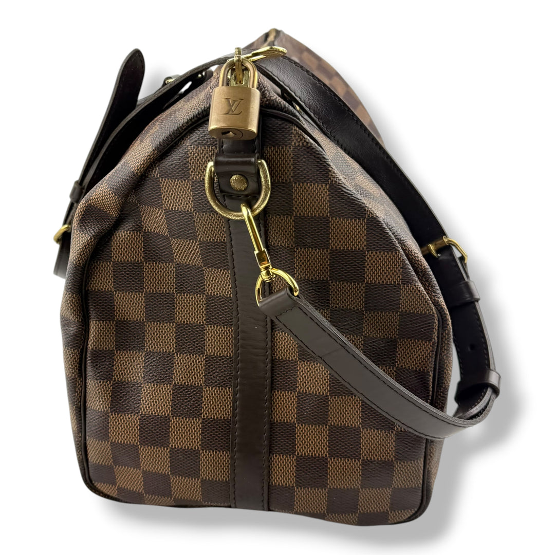Louis Vuitton Damier Ebene Brown Speedy Bandouliere 35 Handbag